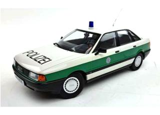 Audi 80 B3 1989 *Polizei*, white/green   Triple9 1:18 (Türen, Motorhaube... nicht zu öffnen!)