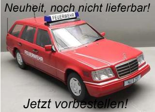 Mercedes E-Class T Model 1995  W124 *Feuerwehr*, red Triple 9 1:18 (Türen, Motorhaube... nicht zu öffnen!) <br> Date de parution inconnue (pas avant mai 2024)