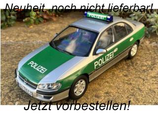 Opel Omega B 1996 Polizei Triple 9 1:18 (Türen, Motorhaube... nicht zu öffnen!) <br> Availability unknown (not before March 2024)
