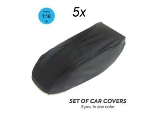 Autoabdeckungs-Set für Automodelle, schwarz 5 Stück Dioramatoys 1:18
