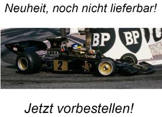 Lotus 72E #2 Ronnie Peterson, 1973 Monaco GP Winner, gold/black SunStar Metallmodell 1:18<br> Availability unknown (not before Q2 2025)
