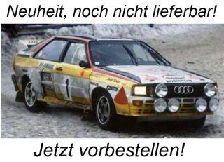 Audi Quattro A2 1984 #1 W.Rohrl/C.Geistdorfer Winner Rallye Monte-Carlo, various SunStar Metallmodell 1:18 <br> Availability unknown (not before Q2 2025)