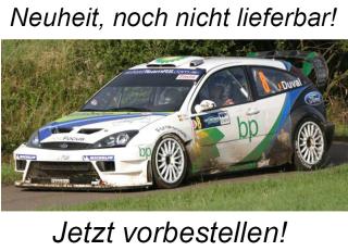 Ford Focus RS WRC 2004 #8 F.Duval/S.Prevot 2nd Rally Deutschland, white/blue/green SunStar Metallmodell 1:18 <br> Availability unknown (not before Q2 2025)