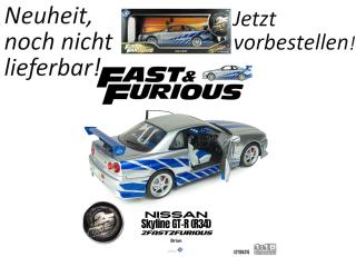 NISSAN SKYLINE GT-R (BNR34) 2FAST2FURIOUS BRIAN S1804315A Solido 1:18 Metallmodell Liefertermin nicht bekannt (nicht vor 4. Quartal 2026)
