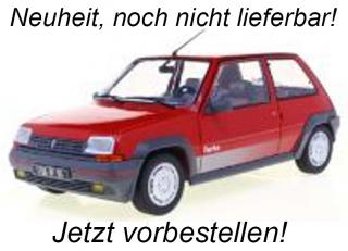Renault 5 GT Turbo MK1 rot S1810001 Solido 1:18 Metallmodell  Liefertermin nicht bekannt (nicht vor 2. Quartal 2024)