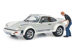 Porsche 911 „Röhrl x 911“ mit Figur Walter Röhr LIMITED EDITION 911 Schuco ProR.18 Resinemodell 1:18 (Türen, Motorhaube... nicht zu öffnen!)
