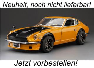 Datsun Fairlady Z (S30), orange with carbon bonnet SunStar Metallmodell 1:18 <br> Liefertermin nicht bekannt
