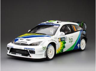 Ford Focus RS WRC 2004 #8 F.Duval/S.Prevot 2nd Rally Deutschland, white/blue/green SunStar 3881 Metallmodell 1:18