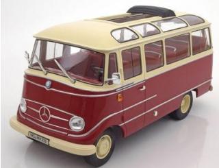 Mercedes O319 Bus 1960 rot/beige Norev 1:18 (Türen und Hauben nicht zu öffnen!)