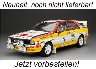 Audi Quattro A2 1984 #1 W.Rohrl/C.Geistdorfer Winner Rallye Monte-Carlo, various SunStar Metallmodell 1:18 <br> Liefertermin nicht bekannt (nicht vor 2. Quartal 2025)