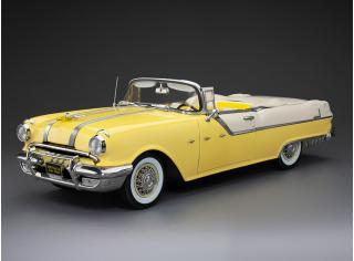 Pontiac Star Chief 1955 Open Convertible, white mist/avalon yellow SunStar Metallmodell 1:18