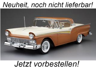 Ford Fairlane 500 Skyliner 1957 bronze/colonial white SunStar Metallmodell 1:18 <br> Liefertermin nicht bekannt (nicht vor 3. Quartal 2025)