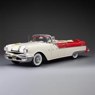 Pontiac Star Chief Open Convertible 1955  bolero red/castle gray SunStar Metallmodell 1:18