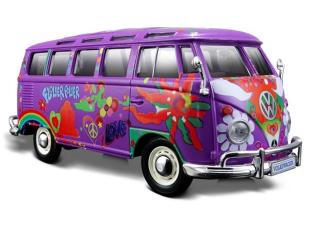 VW Bus Samba Hippie-Line purple (Flower Power) Maisto 1:25