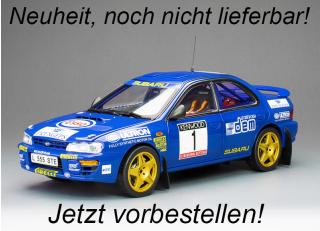 Subaru Impreza 555 1993 #1 Colin McRae Winner Memorial Bettega, blue SunStar Metallmodell 1:18 <br> Liefertermin nicht bekannt (nicht vor 3. Quartal 2025)