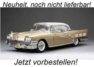 Buick Limited Riviera coupe 1958  *platinum collection*, glacier white/gold mist SunStar Metallmodell 1:18  Liefertermin nicht bekannt (nicht vor 3. Quartal 2025)