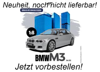 BMW M3 E46 SILVER 2003 GT Spirit 1:8 Resinemodell (Türen, Motorhaube... nicht zu öffnen!)<br> Available from early May 2026