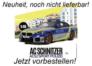 AC SCHNITZER ACS2 SPORT POLIZEI 2024 GT Spirit 1:18 Resinemodell (Türen, Motorhaube... nicht zu öffnen!) Available from early May 2026