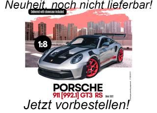 PORSCHE 911 [992.1] GT3 RS SILVER 2022 GT Spirit 1:8 Resinemodell (Türen, Motorhaube... nicht zu öffnen!) Available from early June 2026