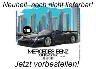MERCEDES-BENZ CLK- GTR ROADSTER GREY 1999 GT Spirit 1:12 Resinemodell (Türen, Motorhaube... nicht zu öffnen!) Disponible à partir de début juin 2026