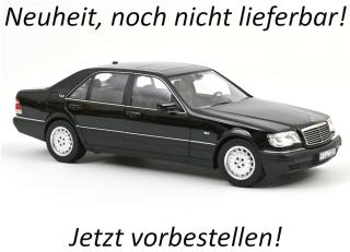 Mercedes-Benz S600 1997 Obsidian Black metallic  Norev 1:18 Metallmodell 4 Türen, Motorhaube und Kofferraum zu öffnen! Wiederauflage