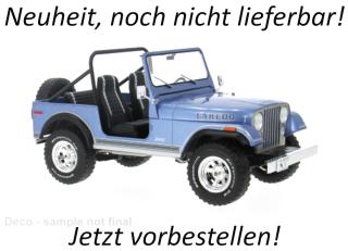 Jeep CJ-7 Laredo, blau/Dekor, 1980 MCG 1:18 Metallmodell, Türen und Hauben nicht zu öffnen  Date de parution inconnue