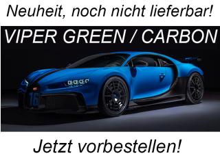 BUGATTI CHIRON PUR SPORT (VIPER GREEN / CARBON) AUTOart 1:18 Composite <br> Availability unknown