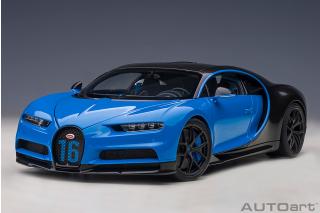 Bugatti Chiron Sport 2019 (french racing blue/carbon) (composite model/full openings + workable rear spoiler)  AUTOart 1:18