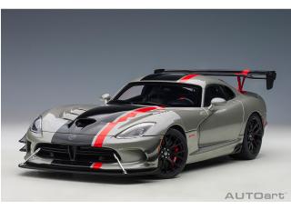 Dodge Viper ACR 2017 (billet silver metallic/black stripes) (composite model/full openings) AUTOart 1:18