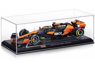 McLaren MCL38 #4 Lando Norris  Sieger Miami GP Formel 1 2024  Burago 1:24 in Plexiglasvitrine