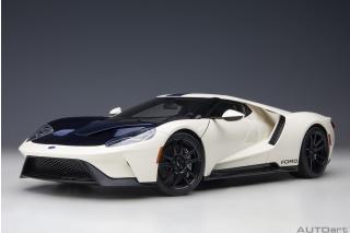 Ford GT 2022 64 Prototype Heritage Edition (winbledon white w/ antimatter blue) ( Composite model/full openings)  AUTOart 1:18