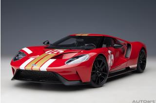Ford GT 2022 64 Prototype Heritage Edition ALAN MANN (red w/ gold stripes) (Composite model/full openings)   AUTOart 1:18  Lieferbar ab September 2025