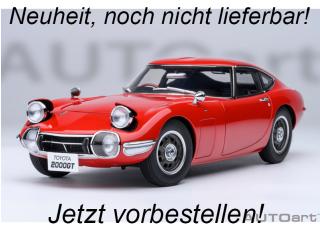 TOYOTA 2000GT 1967 (RED) 6 openings (4 standard openings + 2 auf beiden Seiten) AUTOart 1:18  Lieferbar ab 2. Quartal 2025