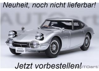 TOYOTA 2000GT 1967 (SILVER)6 openings (4 standard openings + 2 auf beiden Seiten) AUTOart 1:18  Disponible à partir du 2. trimestre 2025