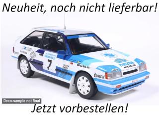 Mazda 323 4WD Turbo, Rally Schweden, 1989, #7, I.Carlsson/P.Carlsson MCG 1:18 Metallmodell, Türen und Hauben nicht zu öffnen Availability unknown