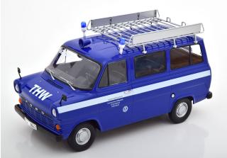 Ford Transit THW Köln 1965 mit Dachgepäckträger KK-Scale 1:18 Metallmodell (Türen, Motorhaube... nicht zu öffnen!)