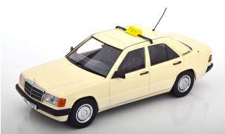 Mercedes 190 W201 1993  Taxi Germany, creme Triple9 1:18 (Türen, Motorhaube... nicht zu öffnen!)
