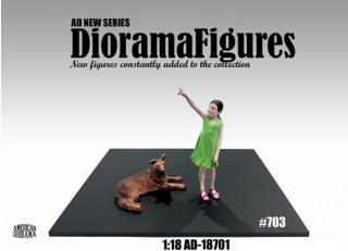 Figure18 Series-1 #3 Mädchen und Hund American Diorama 1:18 (Auto nicht enthalten!)