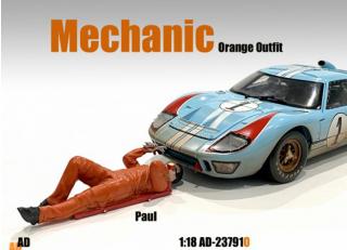 Mechanic with orange jumpsuit - Paul American Diorama 1:18 (Auto nicht enthalten!)