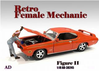 Retro Female Mechanic - II Auto nicht enthalten American Diorama 1:18