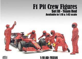 F1 Pit Crew Figure - Set Team Red (Set 3, Final set) American Diorama 1:18 (Auto nicht enthalten!)