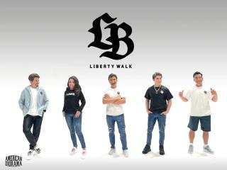Figuren Set "Team Liberty Walk"  mit 5 Figuren American Diorama 1:18 (Auto nicht enthalten!)