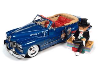 Cadillac Convertible 1947 Monopoly with Resin Figure, Blue & Red Auto World 1:18