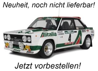 FIAT 131 ABARTH WHITE M.ALEN RALLYE PORTUGAL 1978 #4 Markku Alén OttO mobile 1:12 Resinemodell (Türen, Motorhaube... nicht zu öffnen!) Lieferbar ab Ende Juli 2025