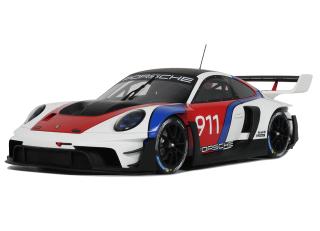 PORSCHE 911(992) GT3 R RENNSPORT WHITE 2023 GT Spirit 1:18 Resinemodell (Türen, Motorhaube... nicht zu öffnen!)