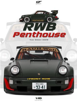 RWB Porsche 911 PENTHOUSE GREEN 2008 GT Spirit 1:18 Resinemodell (Türen, Motorhaube... nicht zu öffnen!) <br> Lieferbar ab Ende November 2025
