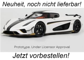 KOENIGSEGG REGERA RECORD WHITE 2023 GT Spirit 1:18 Resinemodell (Türen, Motorhaube... nicht zu öffnen!)<br> Lieferbar ab Ende Oktober 2024