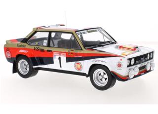 Fiat 131 Abarth, No.1, Rally Hunsrück, W.Röhrl/C.Geistdörfer, 1980 IXO 1:18 Metallmodell (Türen/Hauben nicht zu öffnen!)