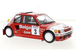 Peugeot 205 T16, No.3, Belga, Rally Ypres, B.Darniche/A.Mahe, 1985 IXO 1:18 Metallmodell (Türen/Hauben nicht zu öffnen!)