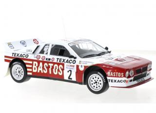 Lancia 037, No.2, Bastos, Rally Ypres, P.Snijers/D.Colebunders, 1985 IXO 1:18 Metallmodell (Türen/Hauben nicht zu öffnen!)